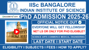 IISc Bangalore PhD Admission 2025-26