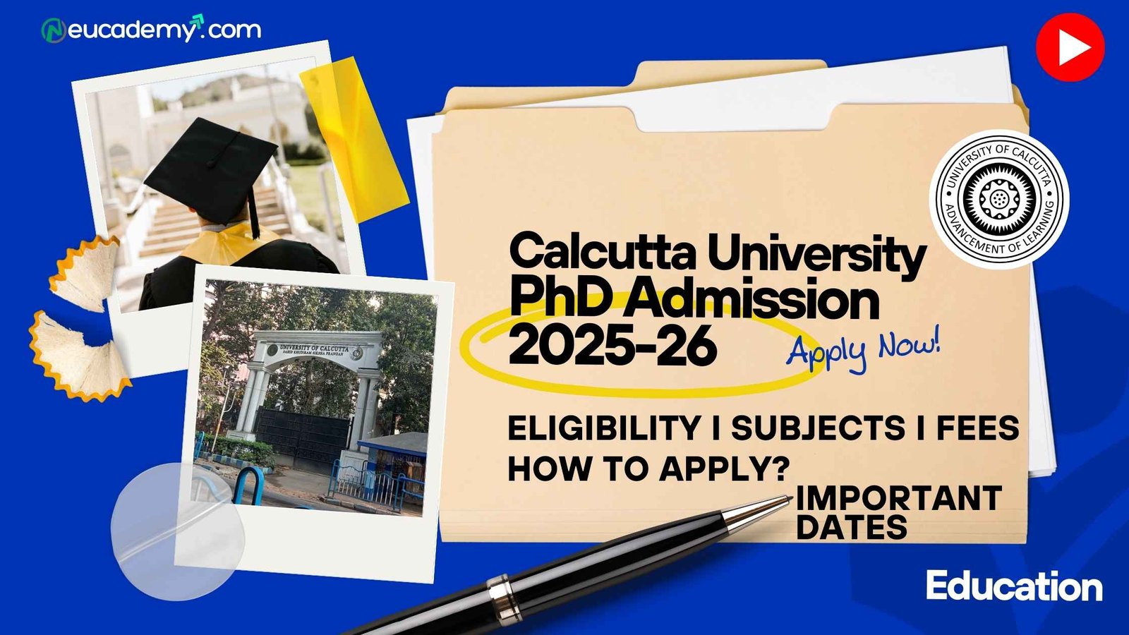 PhD Admission 2025-26 for Education at Calcutta University (CU)