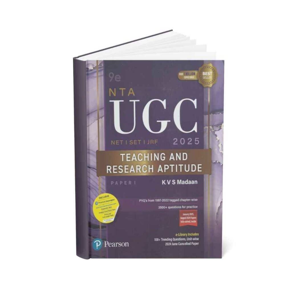 Pearson NTA UGC NETSETJRF Teaching and Research Aptitude Paper 1 In English Language 9th Edition KVS Madaan
