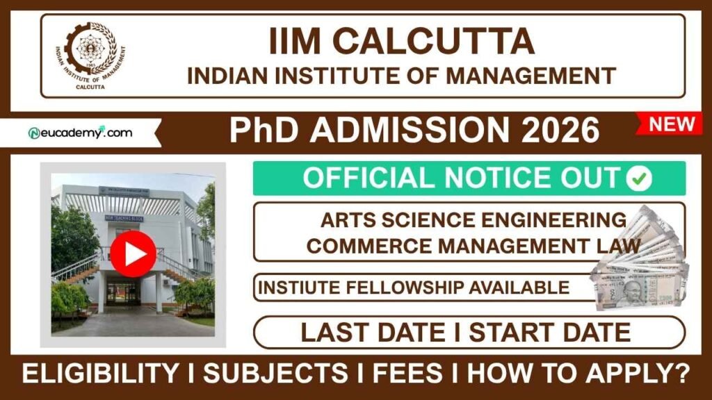 IIM Calcutta PhD Admission 2025-2026