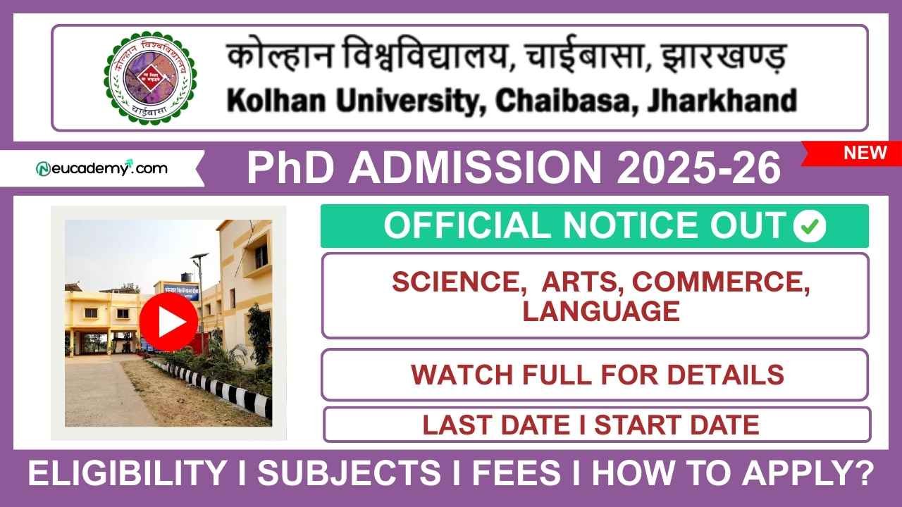 Kolhan University PhD Admission 2025-26