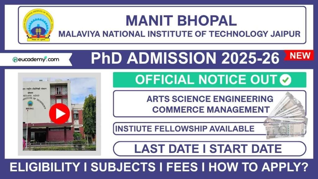 MANIT Bhopal PhD Admission 2025-2026