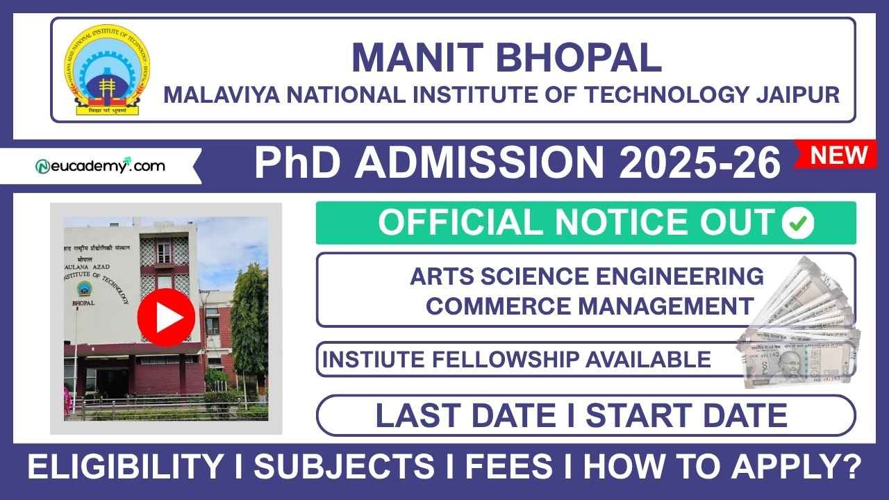 MANIT Bhopal PhD Admission 2025-2026