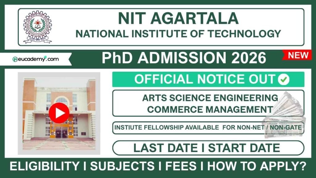 NIT Agartala PhD Admission 2025-26