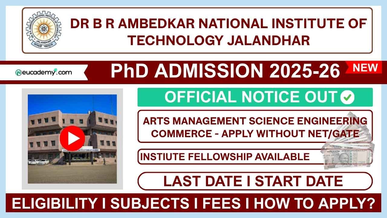 NIT Jalandhar PhD Admission 2025-26