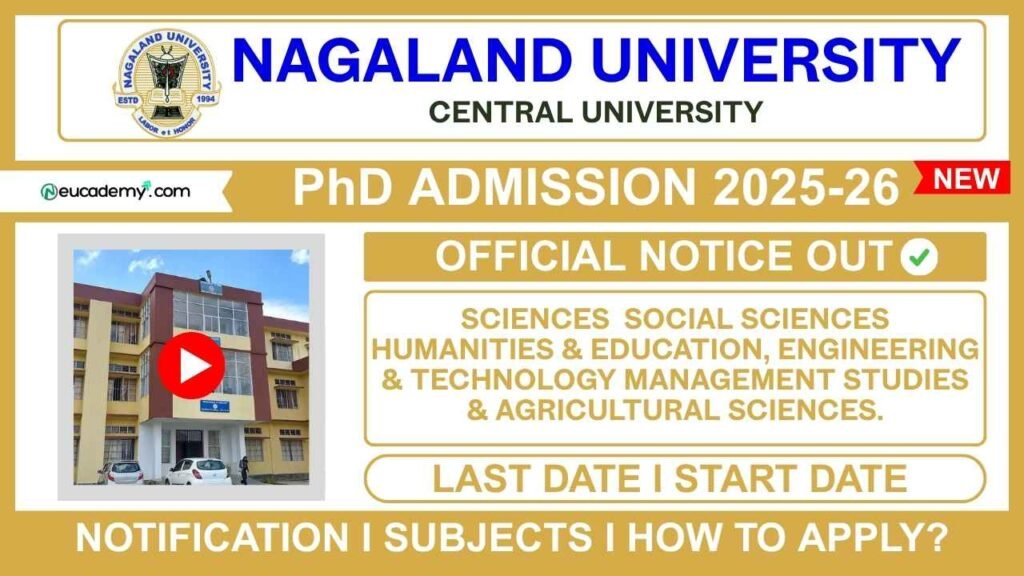 Nagaland University PhD Admission 2025-26