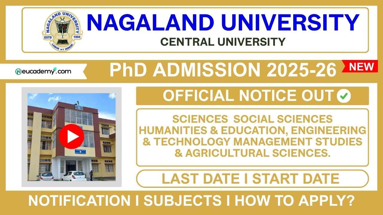 Nagaland University PhD Admission 2025-26