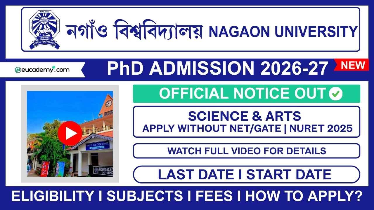 Nagaon University PhD Admission 2026-27