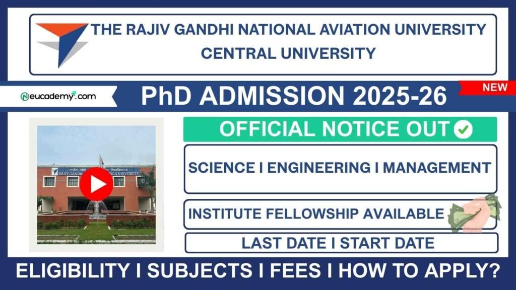 Rajiv Gandhi National Aviation University (RGNAU) PhD Admission 2025-26