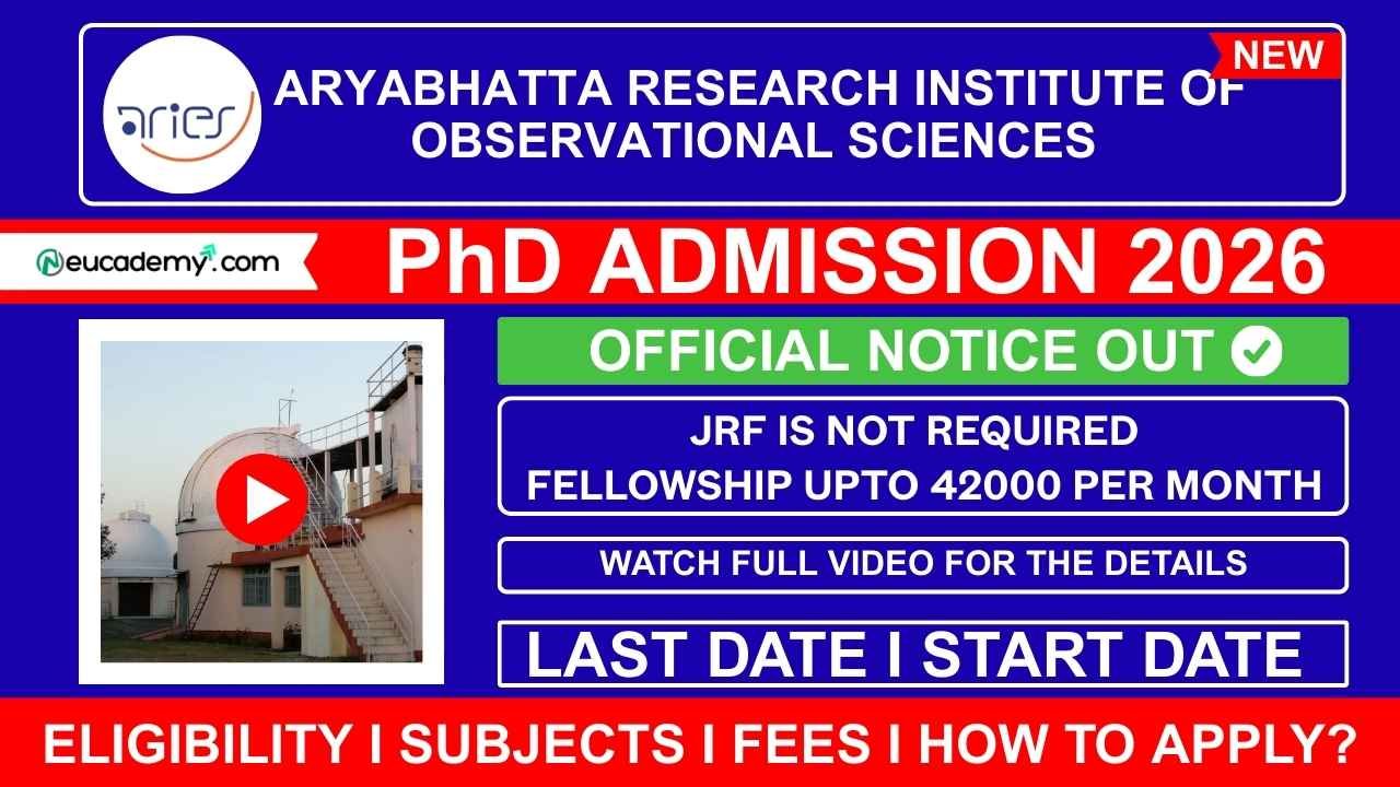 Aryabhatta Research Institute of Observational Sciences (ARIES) PhD Admission 2026-27