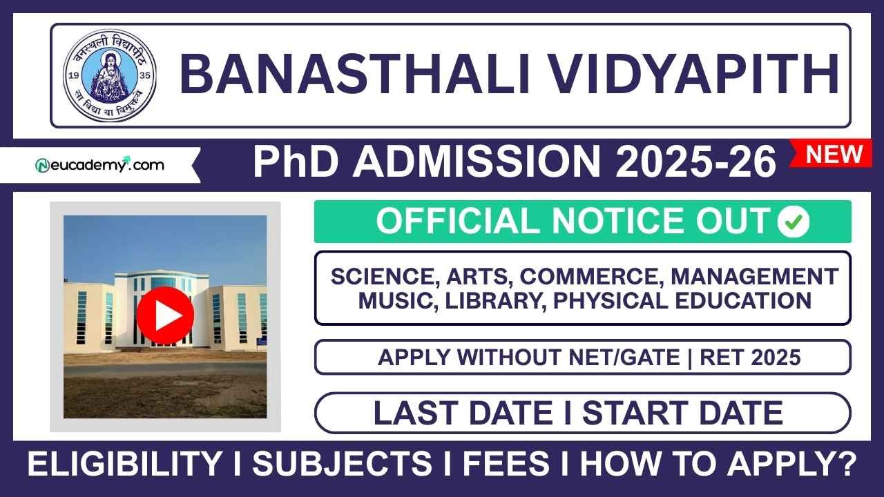 Banasthali Vidyapith PhD Admission 2026-27