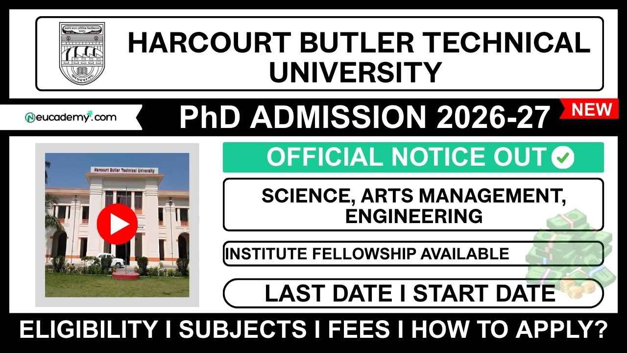 Harcourt Butler Technical University (HBTU) PhD Admission 2025-26 (Winter Session)