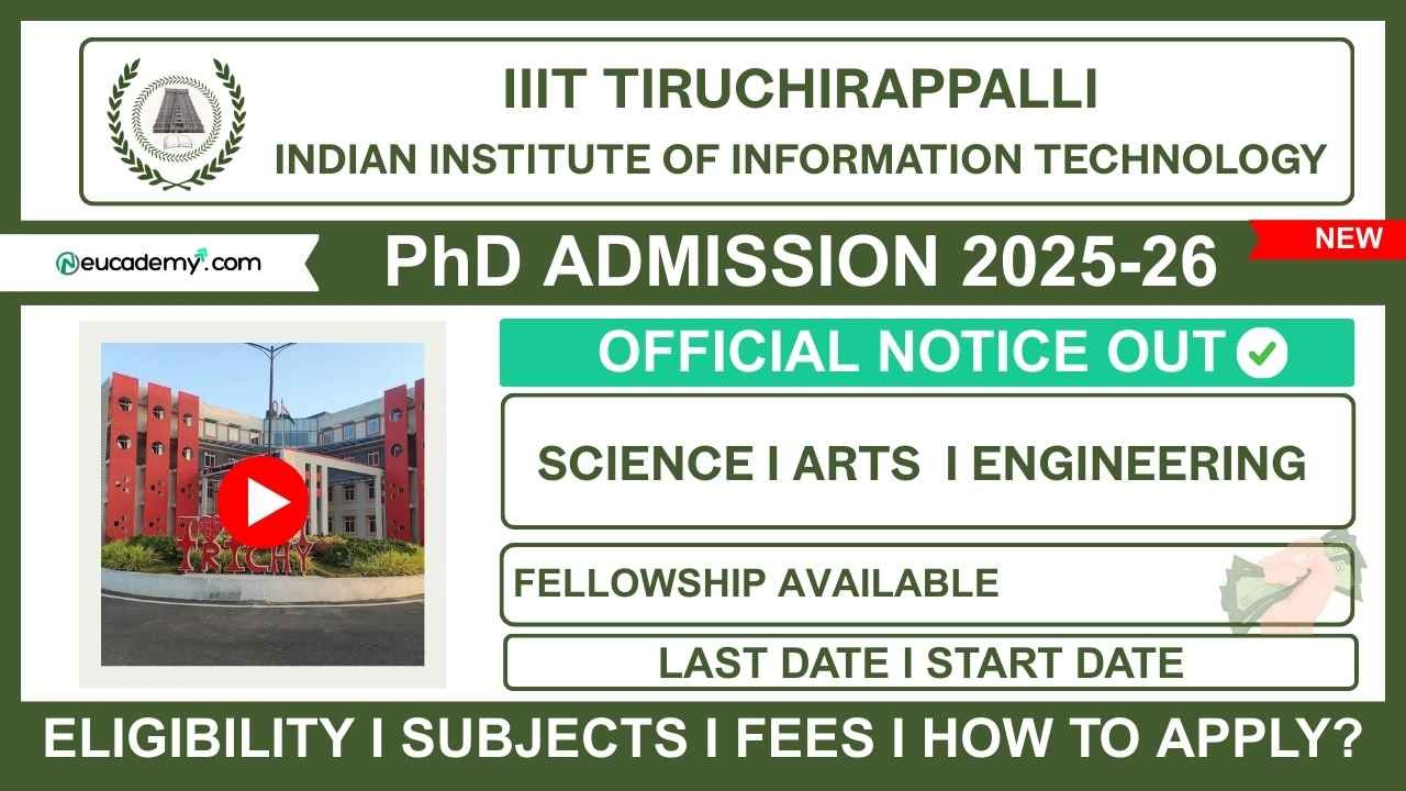 IIIT Tiruchirappalli PhD Admission 2025-26