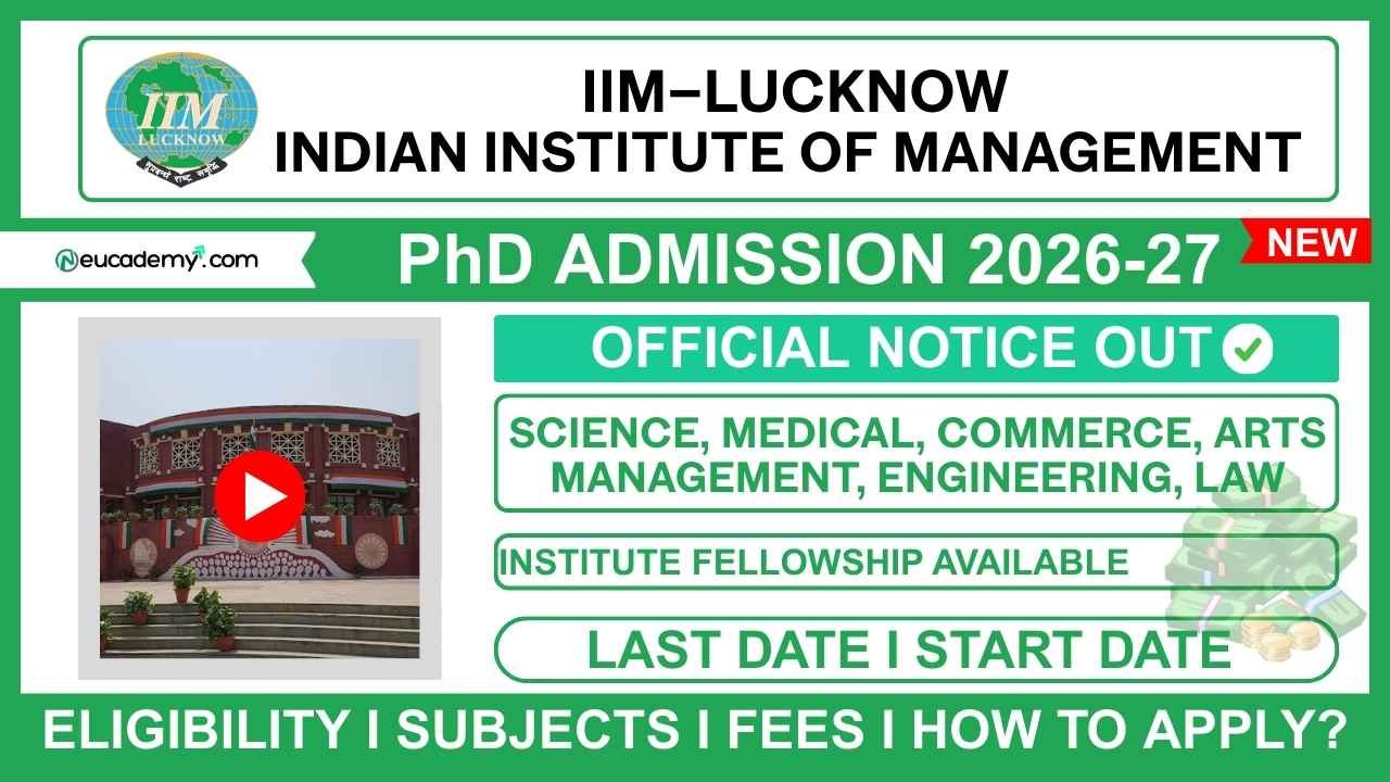 IIM Lucknow PhD Admission 2026-27