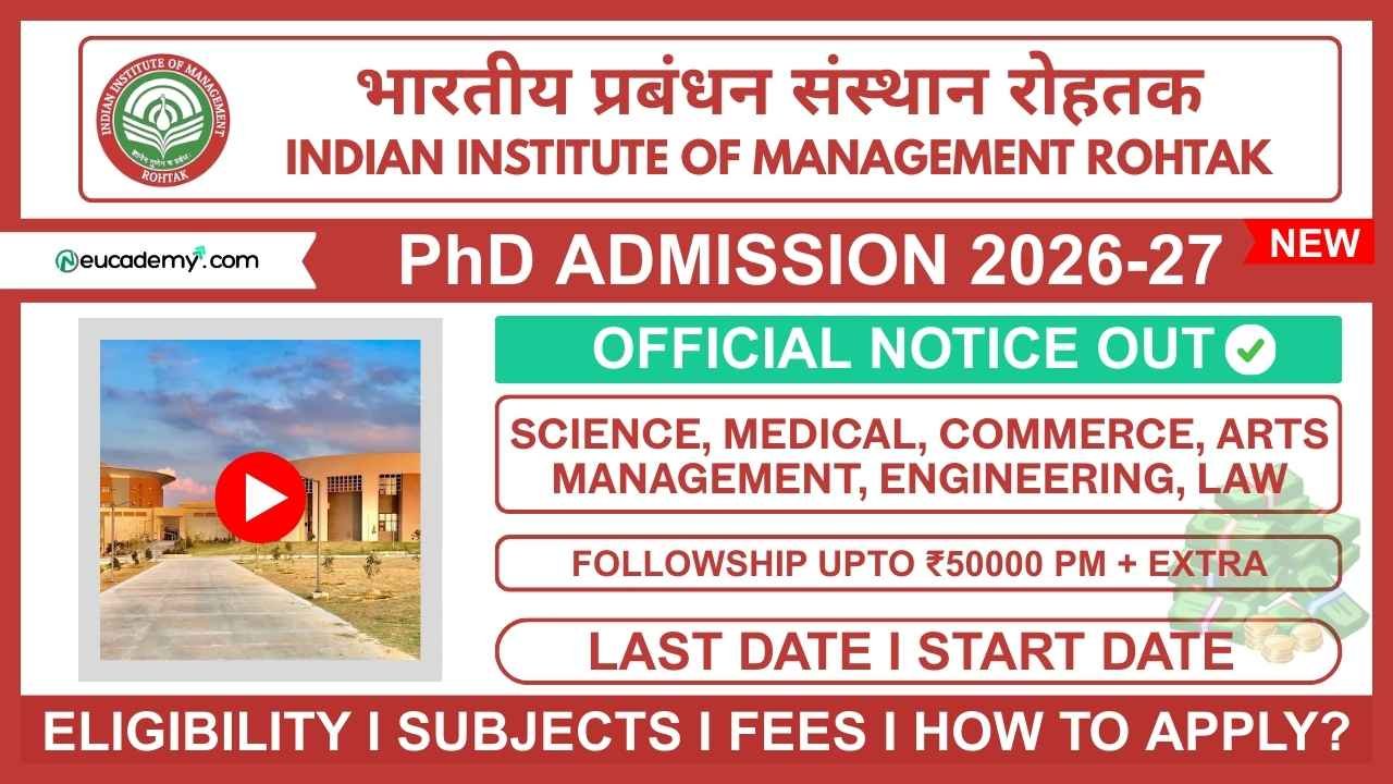 IIM Rohtak PhD Admission 2026-27