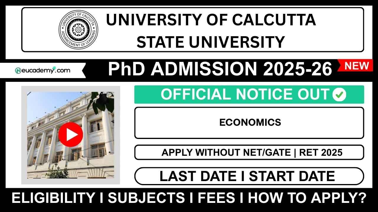 University of Calcutta (CU) PhD Admission 2025-26 in Economics