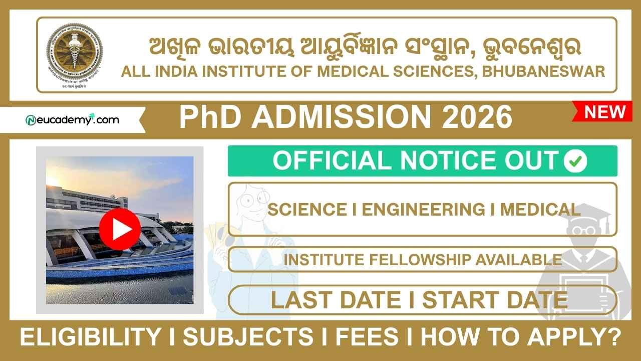 AIIMS Bhubaneswar PhD Admission 2026-27