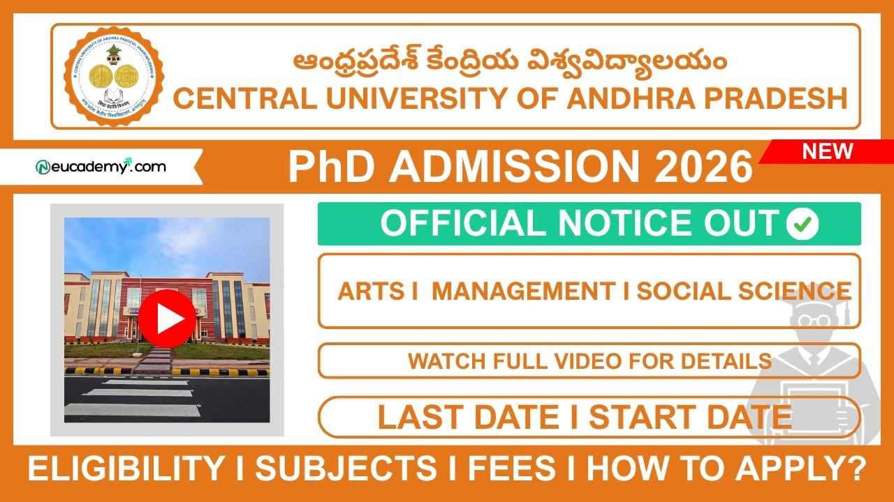 Central University of Andhra Pradesh (CUAP) PhD Admission 2026