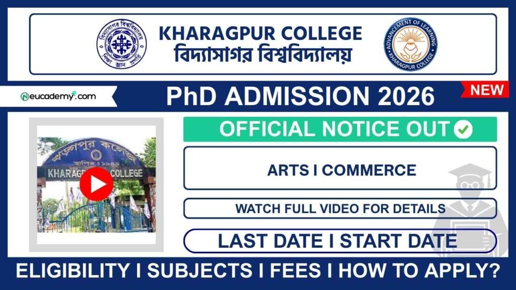 Kharagpur College PhD Admission 2026