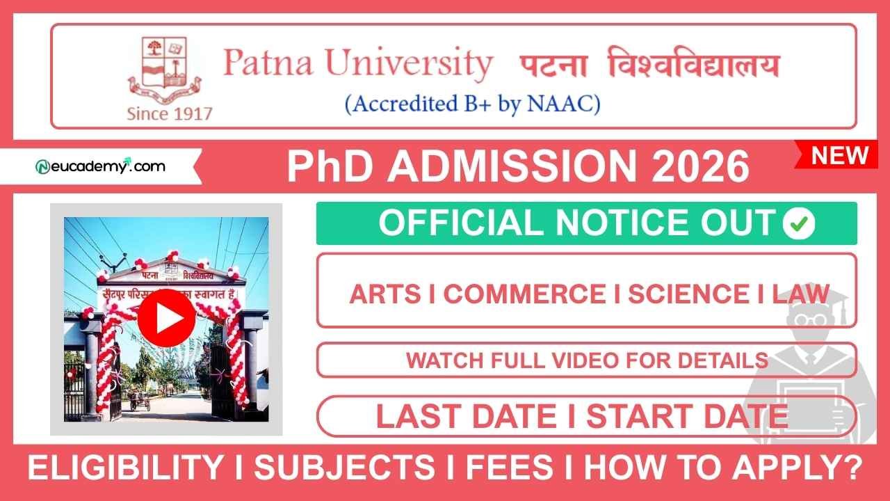 Patna University (PUP) PhD Admission 2025-2026