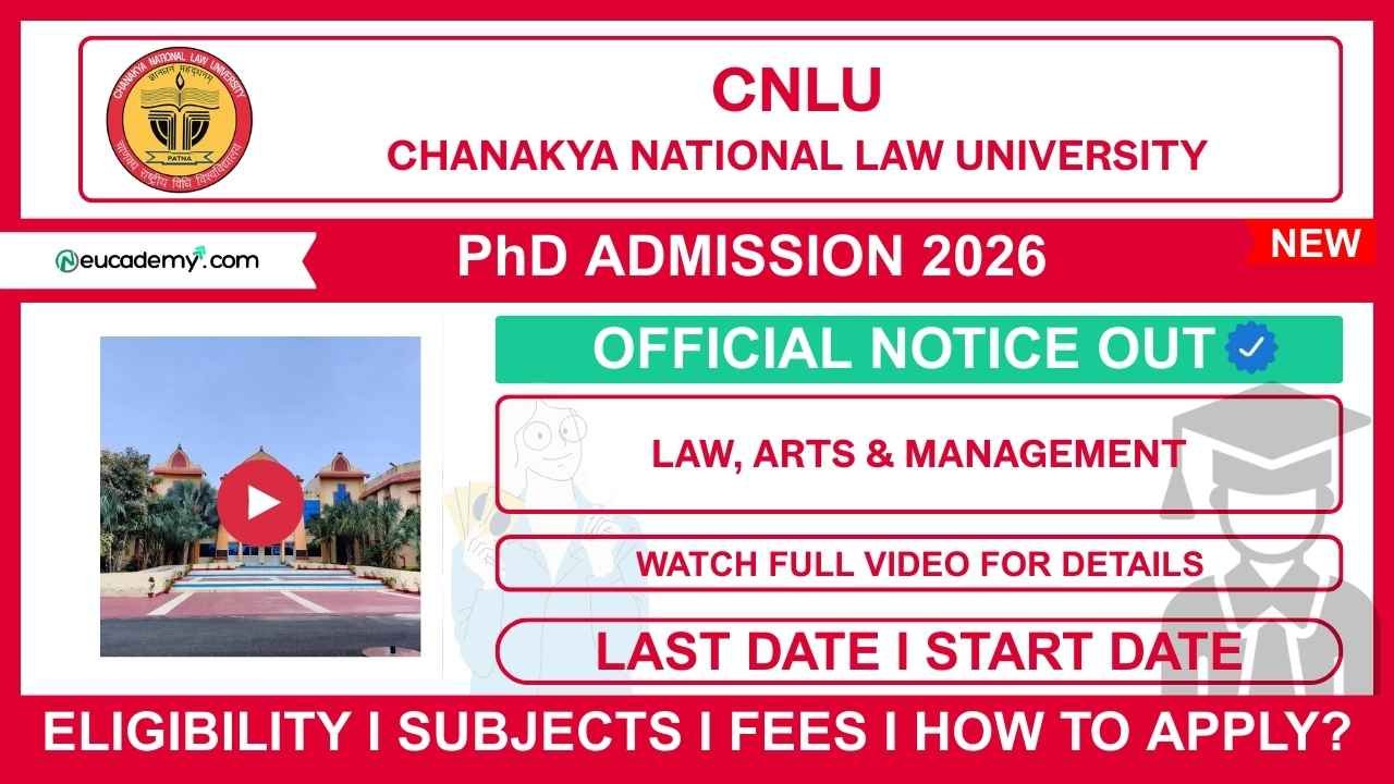 Chanakya National Law University (CNLU) PhD Admission 2026
