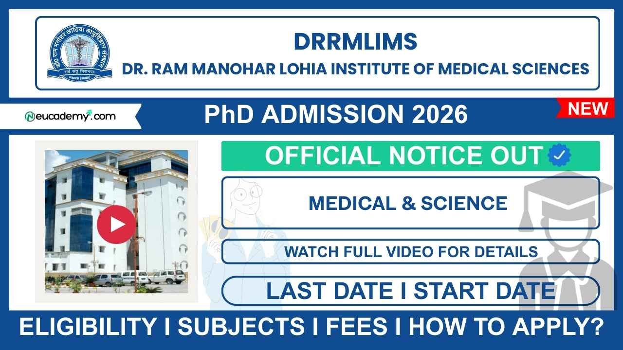 Dr. Ram Manohar Lohia Institute of Medical Sciences (DRRMLIMS) PhD Admission 2026