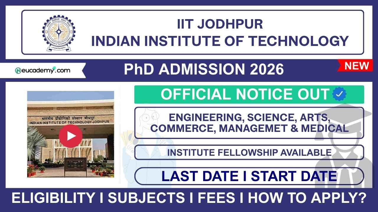 IIT Jodhpur PhD Admission 2026-27 (Semester I)