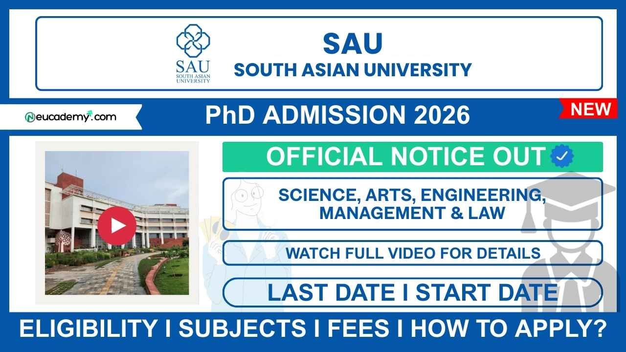 South Asian University (SAU) PhD Admission 2026-27