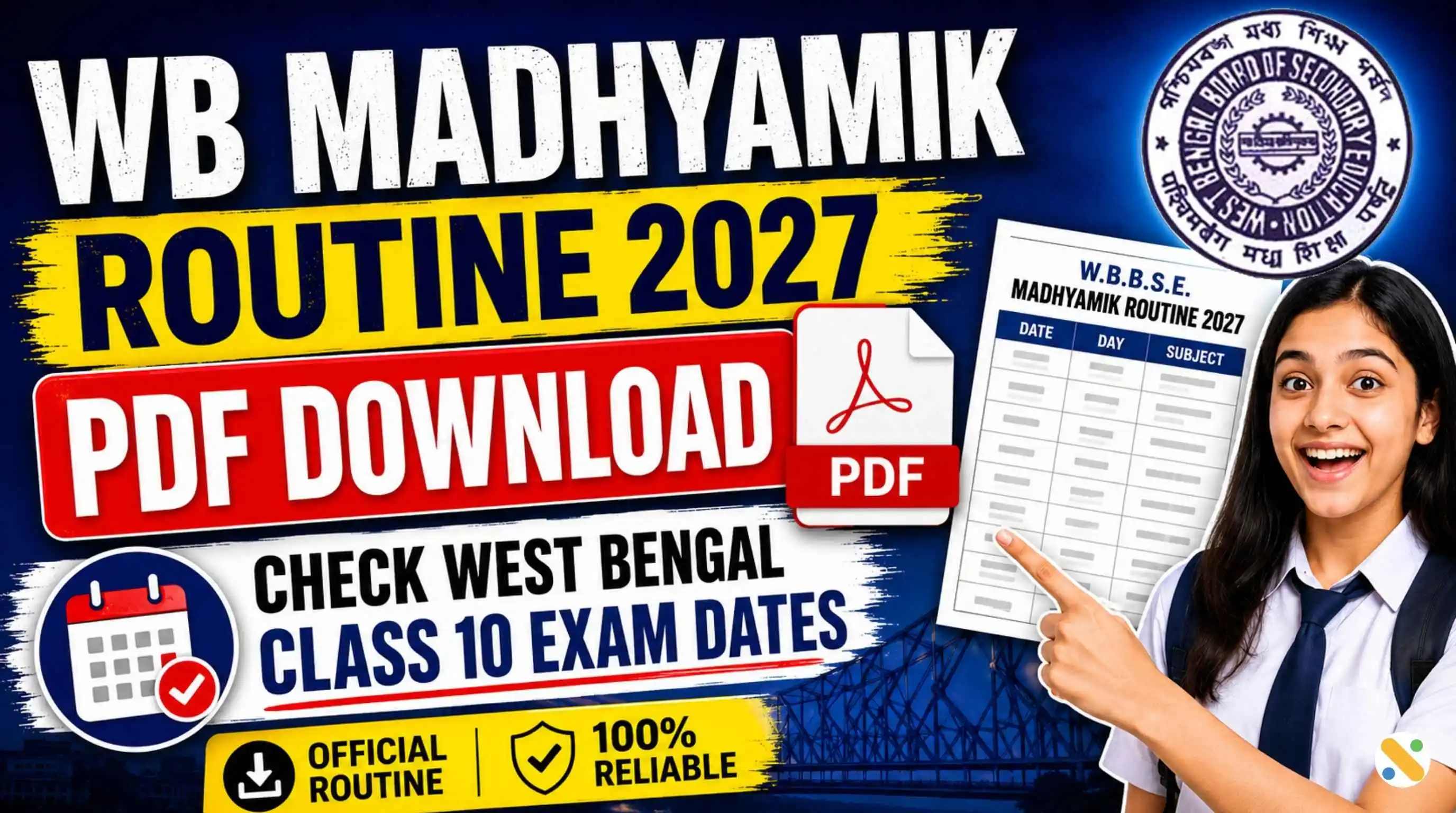 WB Madhyamik Routine 2027 PDF