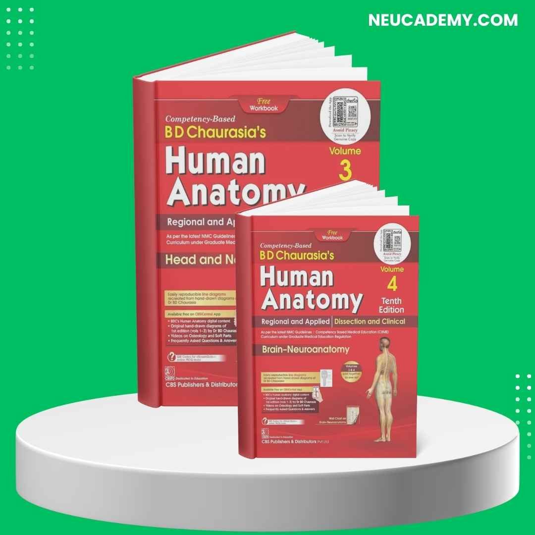 BD Chaurasia’s Human Anatomy Volume 3 and 4 10th Edition (With Workbook) - Regional and Applied Dissection and Clinical Head And Neck Brain Neuroanatomy