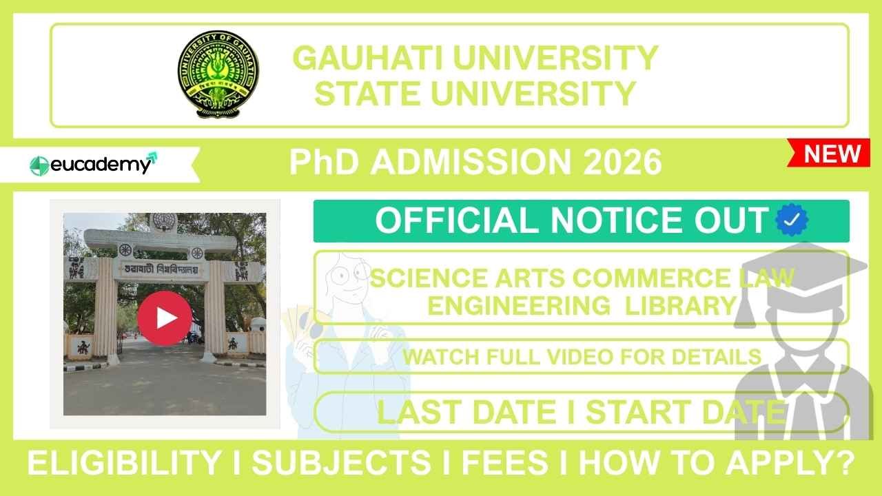 Gauhati University PhD Admission 2026-27 (Spring)