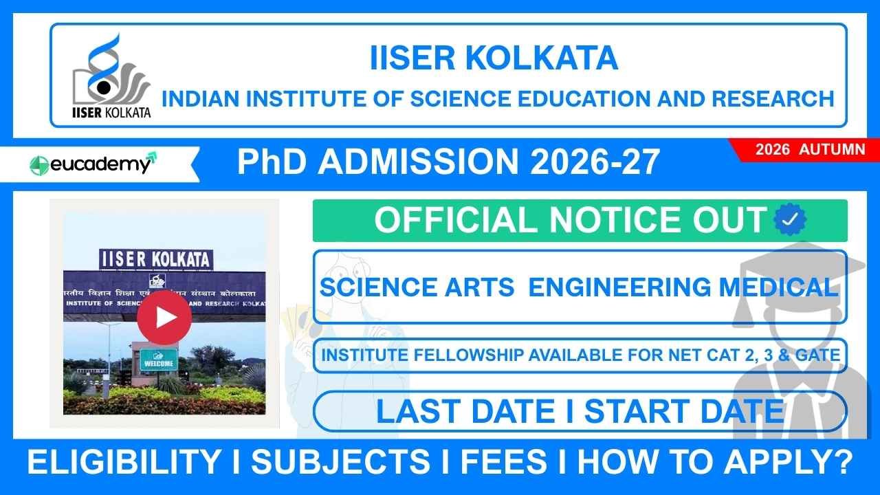 IISER Kolkata PhD Admission 2026 -27 (Autumn Semester)