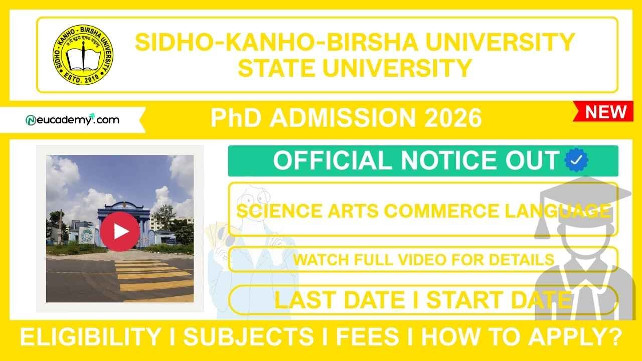 Sidho Kanho Birsha University (SKBU) PhD Admission 2026