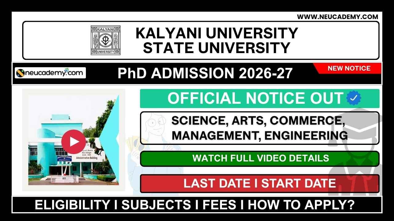 University of Kalyani PhD Admission 2026
