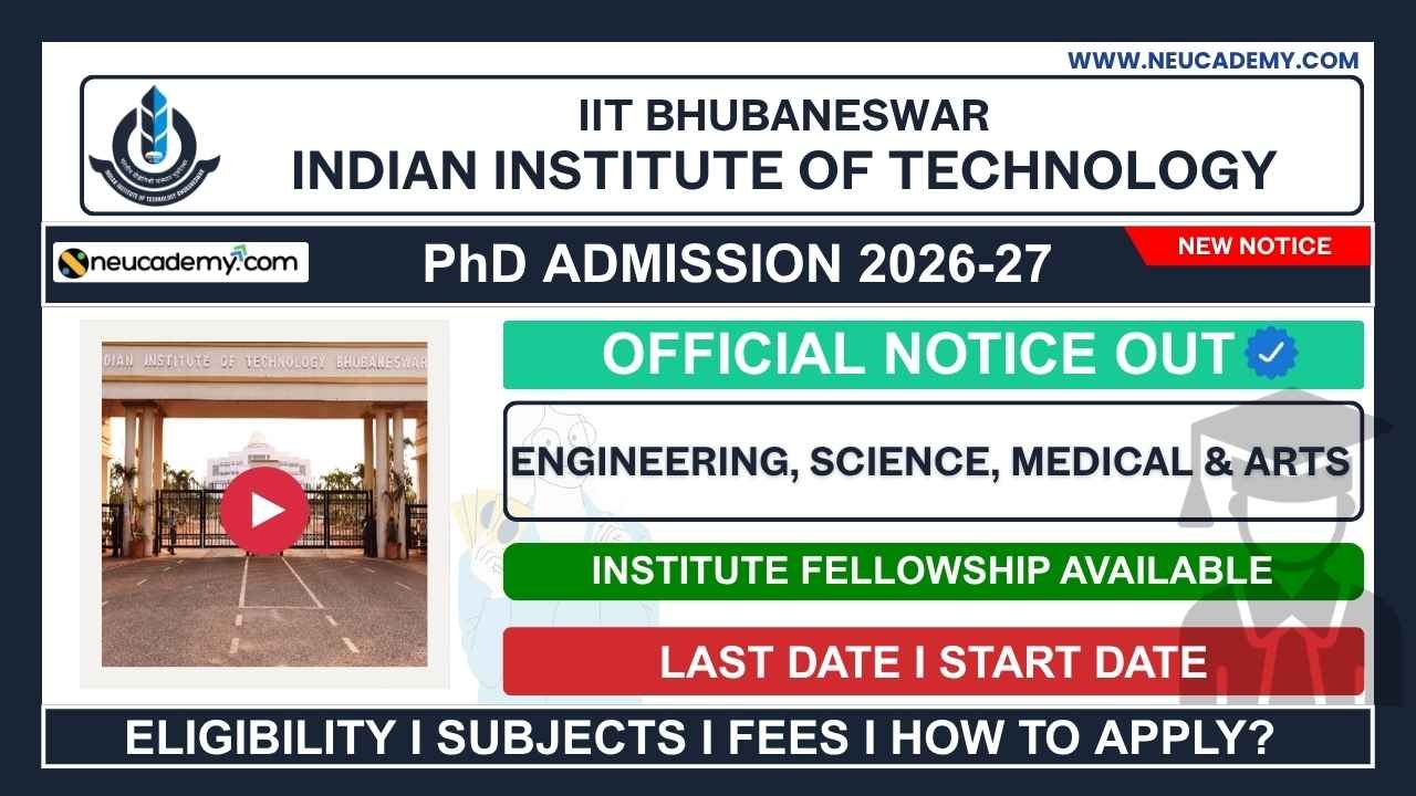 IIT Bhubaneswar PhD Admission 2026-27