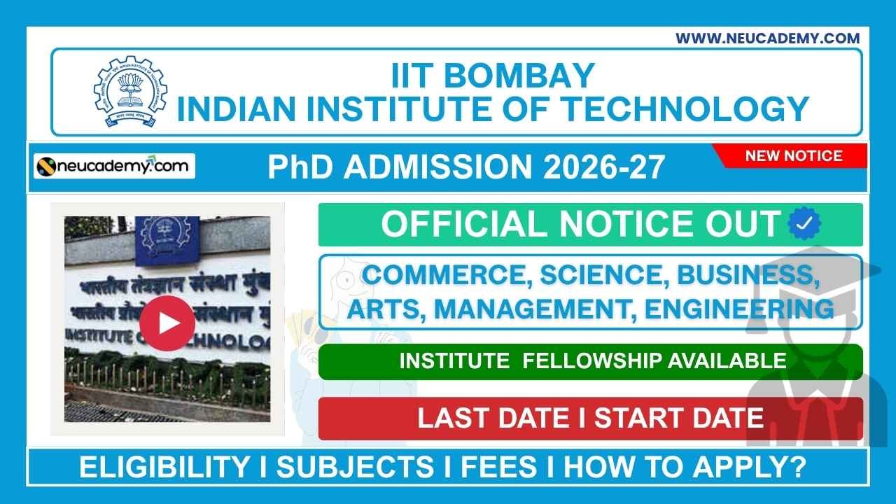 IIT Bombay PhD Admission 2026-27 Autumn Semester
