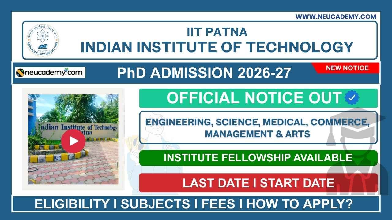 IIT Patna PhD Admission 2026-27