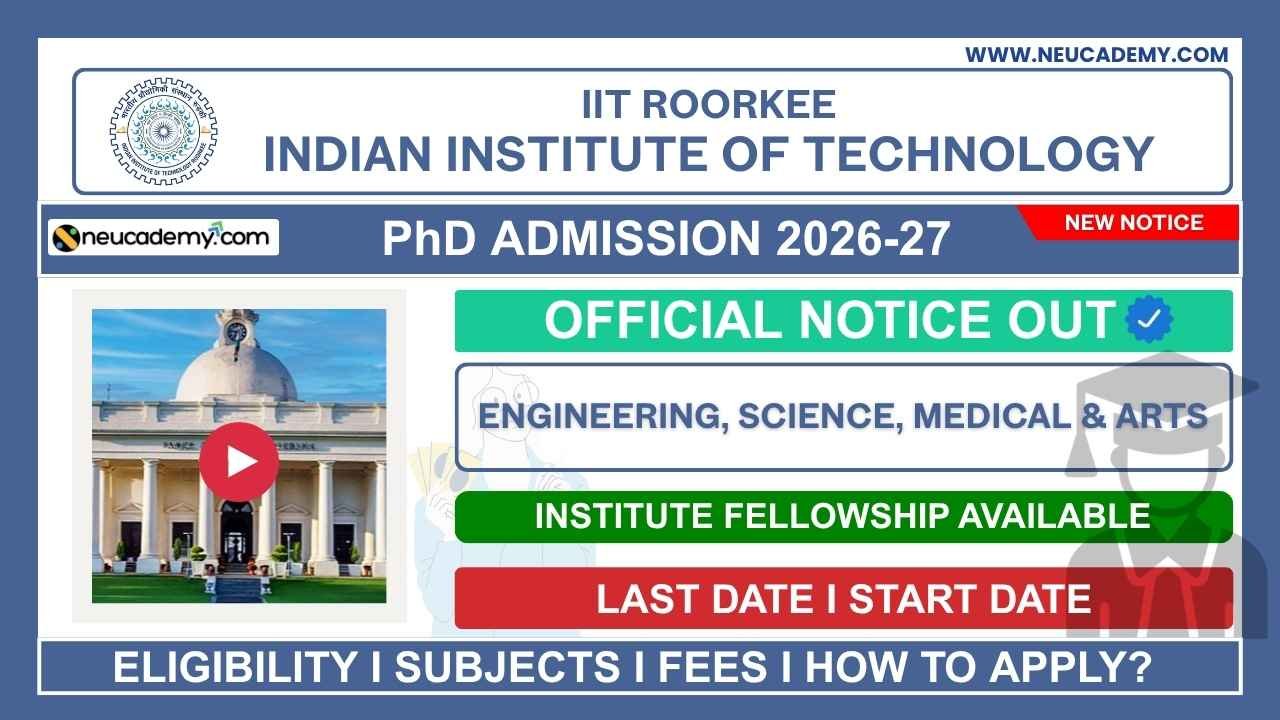 IIT Roorkee PhD Admission 2026-27 Autumn Semester