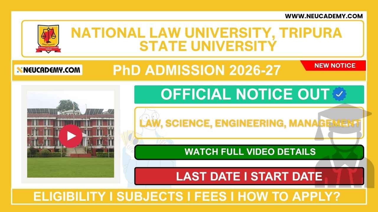 National Law University Tripura (NLUT) PhD Admission 2026