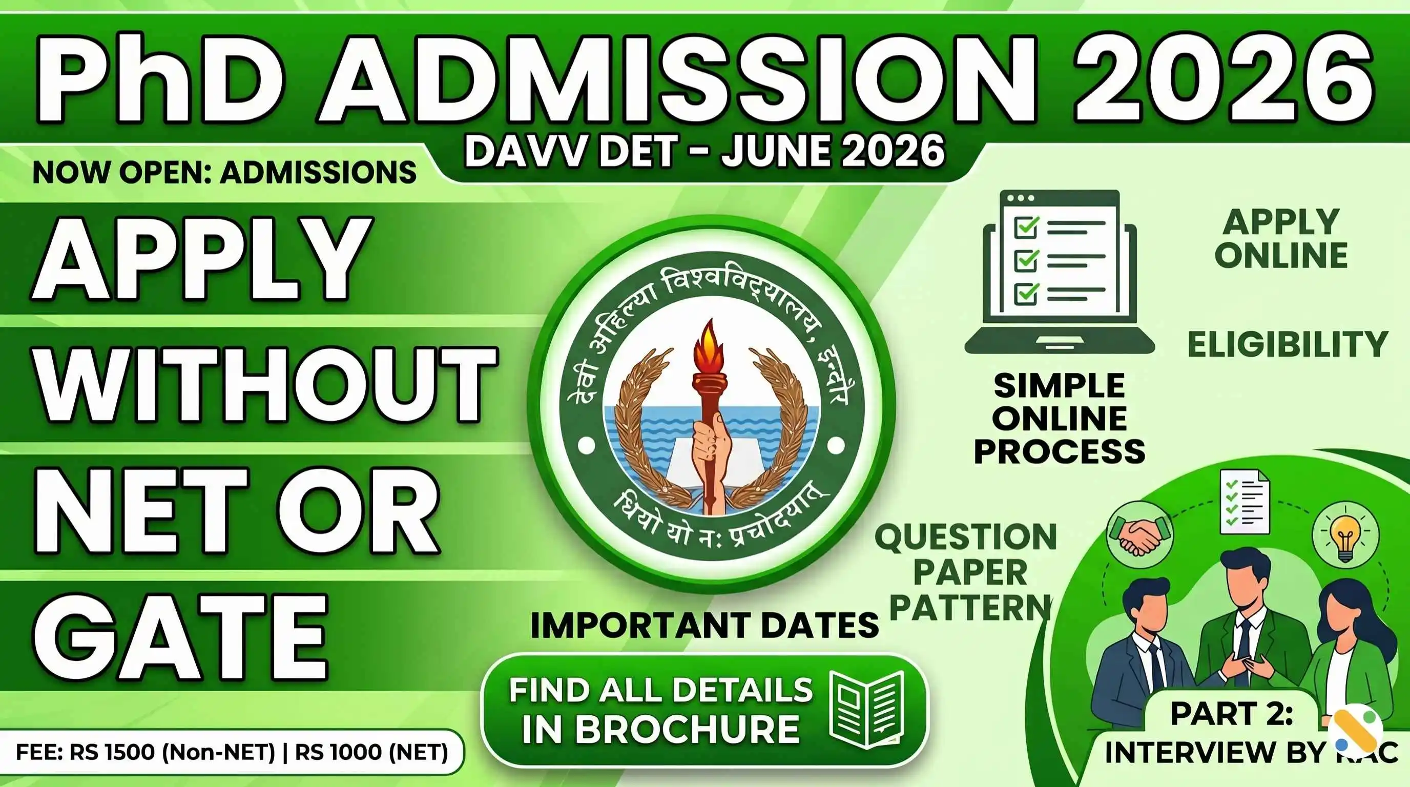 Devi Ahilya Vishwavidyalaya (DAVV) Indore PhD Admission 2026 (June)