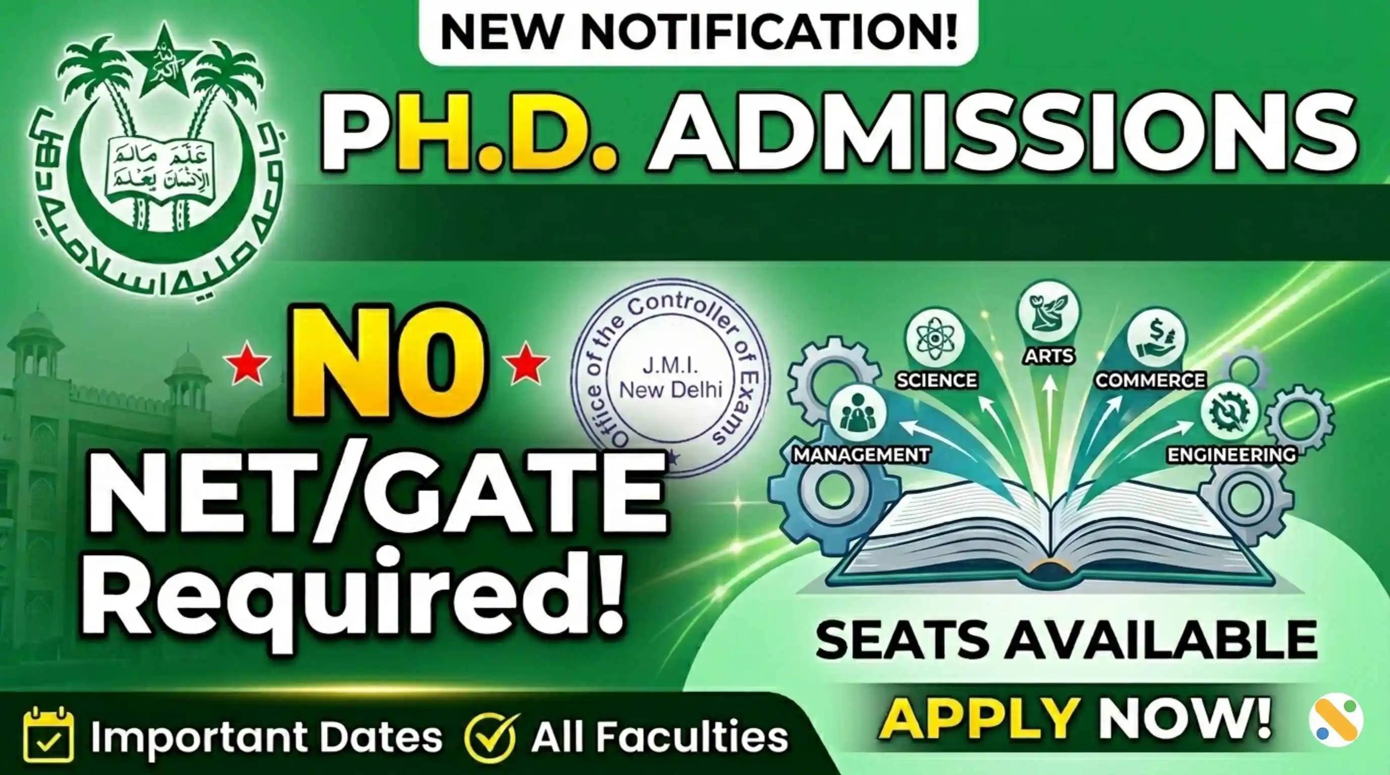 Jamia Millia Islamia (JMI) PhD Admission 2026-27