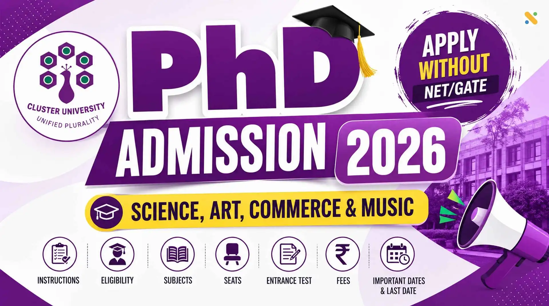 Cluster University of Jammu PhD Admission 2026 (May)