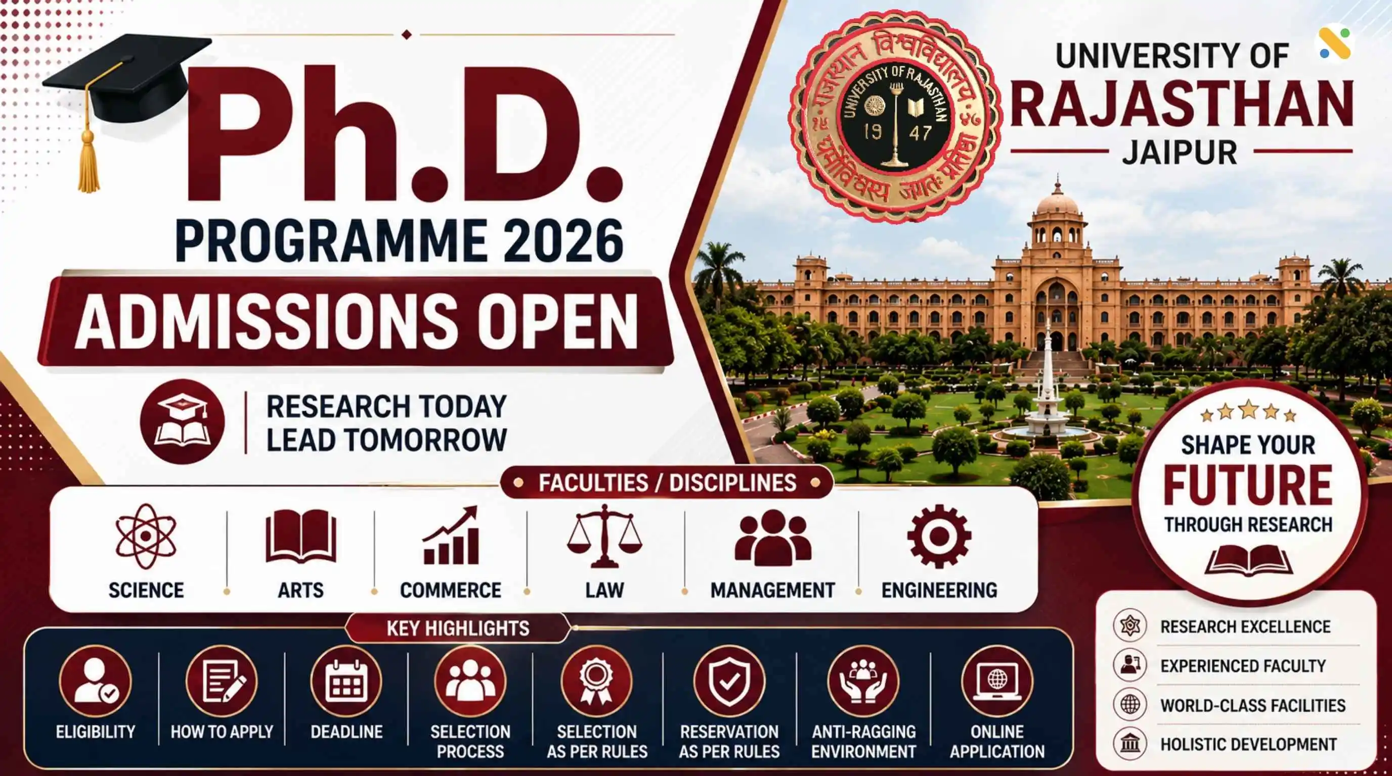 University of Rajasthan PhD Admission 2026