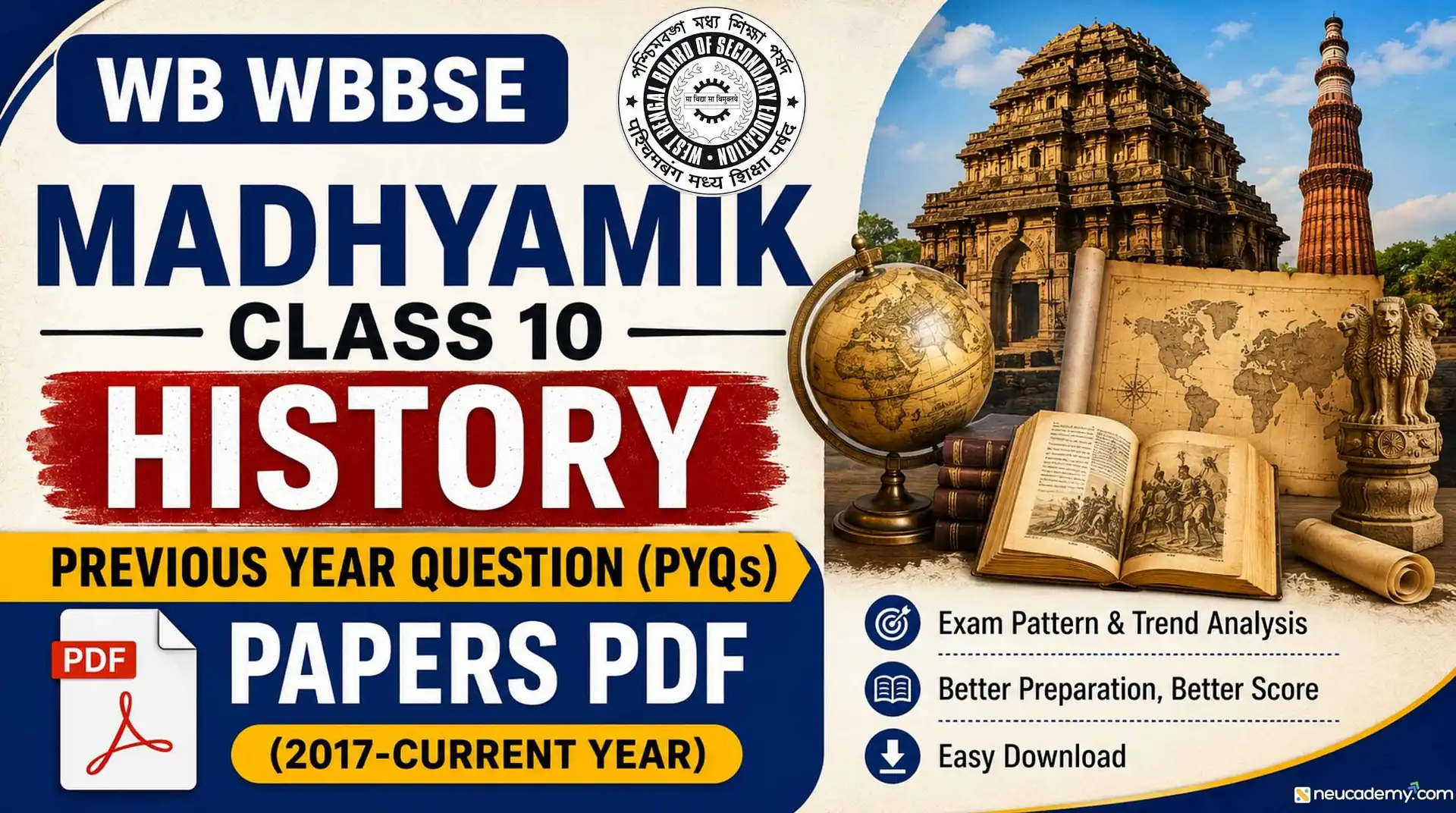 WB WBBSE Madhyamik Class 10 History Previous Year Question (PYQs) Papers PDF