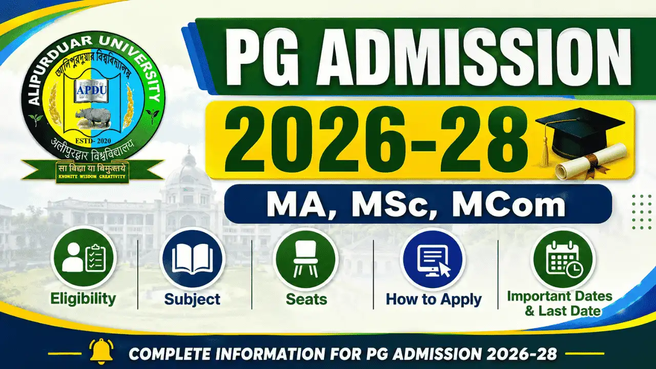 Alipurduar University (APDU) PG Admission 2026-28