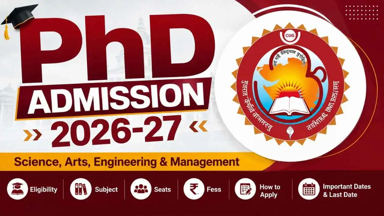 Central University of Gujarat (CUG) PhD Admission 2026-27