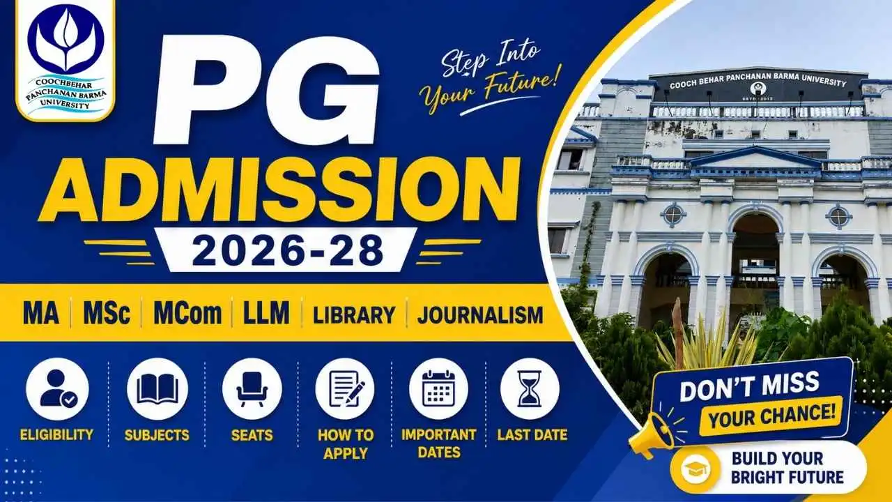 Cooch Behar Panchanan Barma University (CBPBU) PG Admission 2026-27