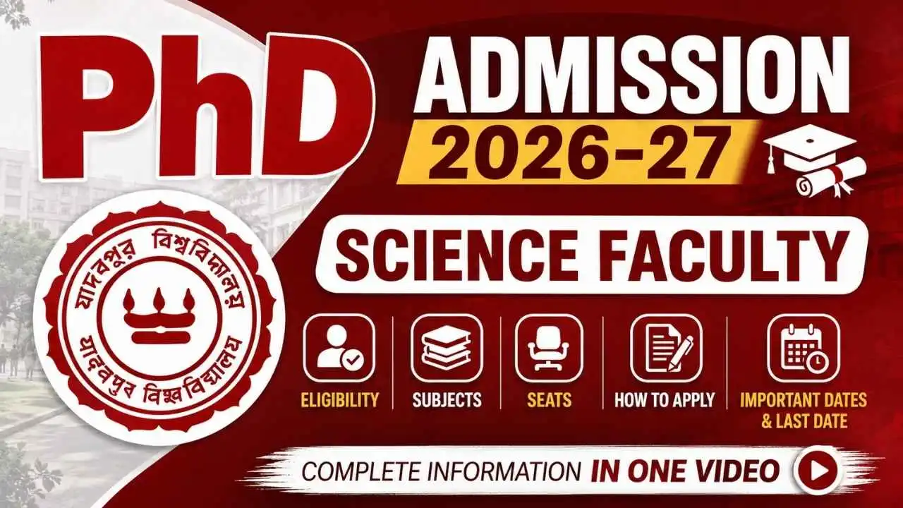 Jadavpur University (JU) PhD Science Admission 2026-27