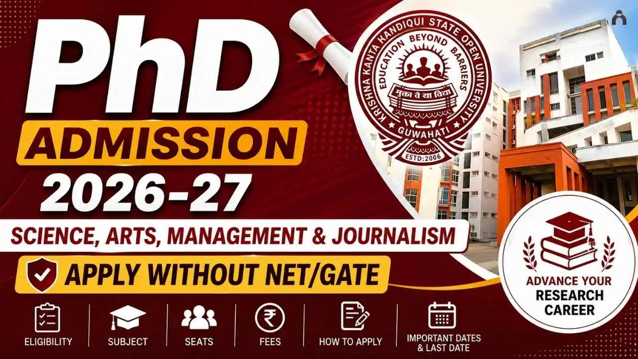 Krishna Kanta Handiqui State Open University (KKHSOU) PhD Admission 2026-27
