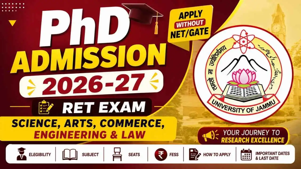 University of Jammu PhD Admission 2026 (August)